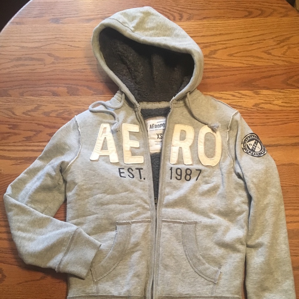 Aeropostale fur lined zip up hoodie